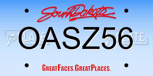 OASZ56 South Dakota License Plate