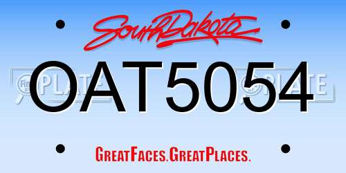 OAT5054 South Dakota License Plate
