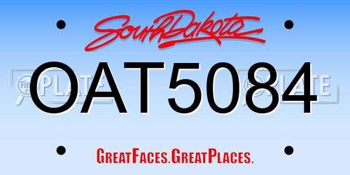 OAT5084 South Dakota License Plate