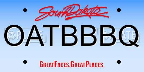 OATBBBQ South Dakota License Plate