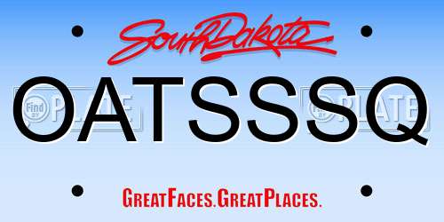 OATSSSQ South Dakota License Plate