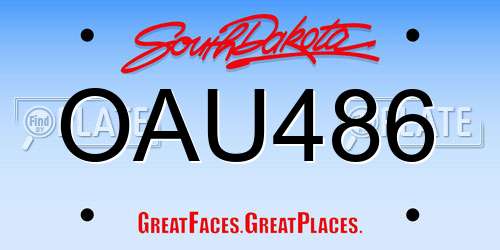 OAU486 South Dakota License Plate