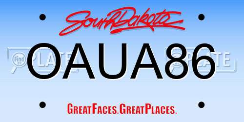 OAUA86 South Dakota License Plate