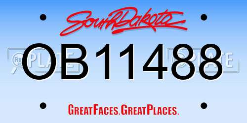 OB11488 South Dakota License Plate