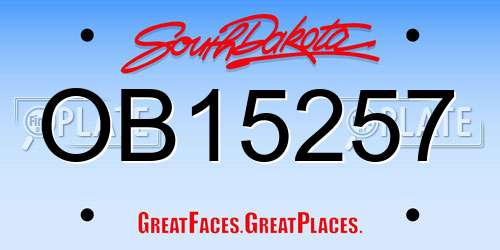 OB15257 South Dakota License Plate