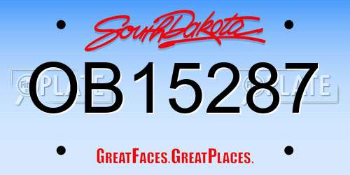 OB15287 South Dakota License Plate