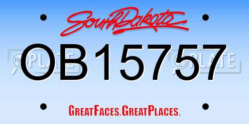 OB15757 South Dakota License Plate