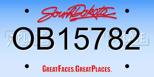 OB15782 South Dakota License Plate