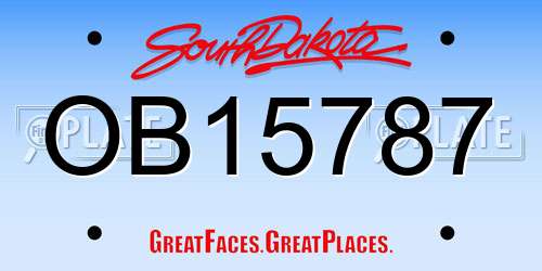OB15787 South Dakota License Plate