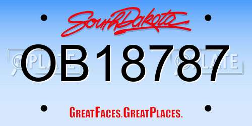 OB18787 South Dakota License Plate
