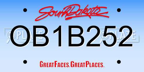 OB1B252 South Dakota License Plate