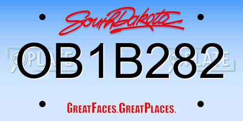 OB1B282 South Dakota License Plate