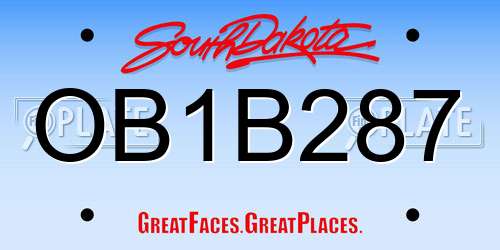 OB1B287 South Dakota License Plate