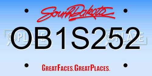 OB1S252 South Dakota License Plate