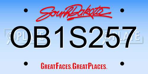 OB1S257 South Dakota License Plate