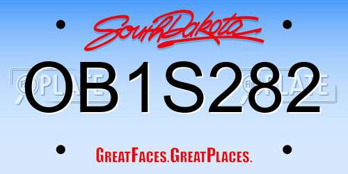 OB1S282 South Dakota License Plate