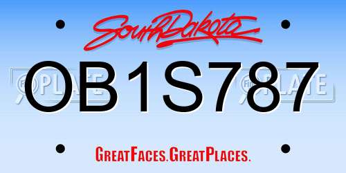 OB1S787 South Dakota License Plate