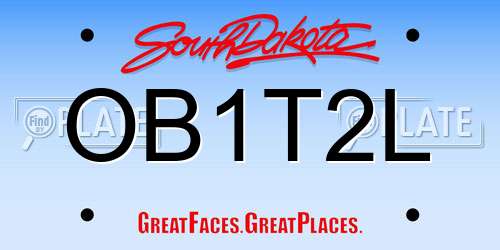 OB1T2L South Dakota License Plate