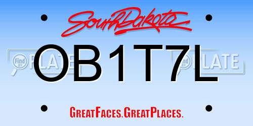 OB1T7L South Dakota License Plate