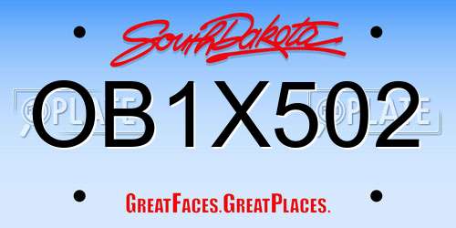 OB1X502 South Dakota License Plate