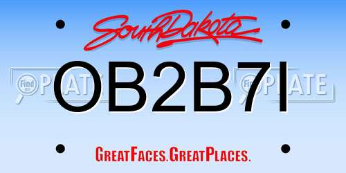 OB2B7I South Dakota License Plate