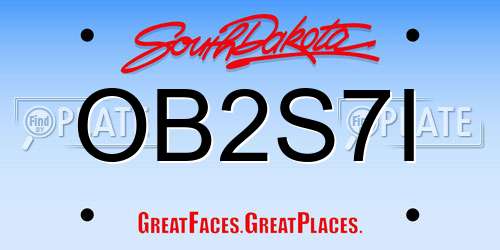 OB2S7I South Dakota License Plate