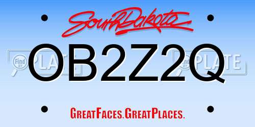 OB2Z2Q South Dakota License Plate