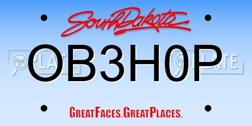OB3H0P South Dakota License Plate