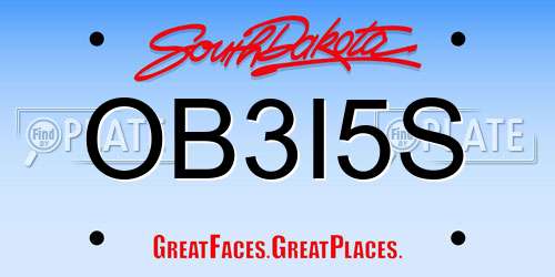 OB3I5S South Dakota License Plate