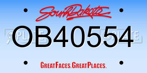 OB40554 South Dakota License Plate