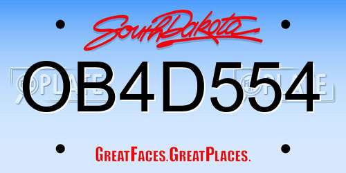 OB4D554 South Dakota License Plate