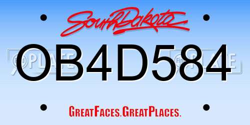 OB4D584 South Dakota License Plate