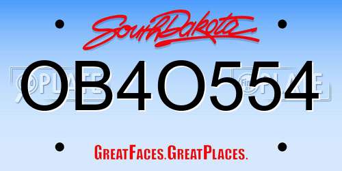 OB4O554 South Dakota License Plate