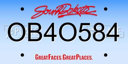 OB4O584 South Dakota License Plate