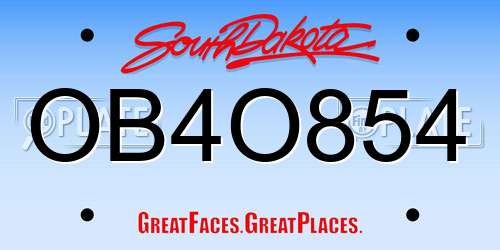 OB4O854 South Dakota License Plate