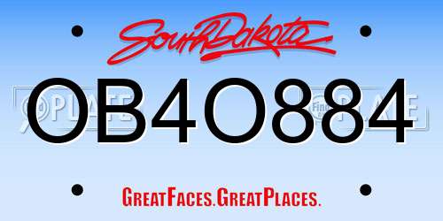 OB4O884 South Dakota License Plate