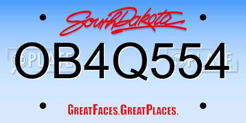 OB4Q554 South Dakota License Plate