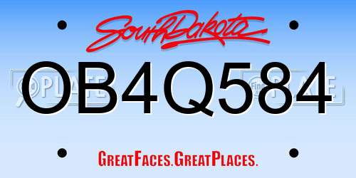 OB4Q584 South Dakota License Plate