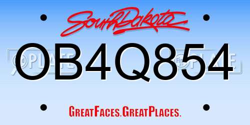 OB4Q854 South Dakota License Plate