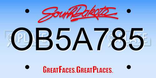 OB5A785 South Dakota License Plate