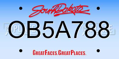 OB5A788 South Dakota License Plate