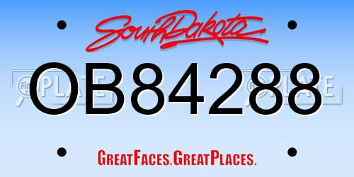 OB84288 South Dakota License Plate