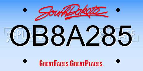 OB8A285 South Dakota License Plate