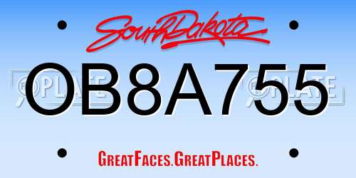 OB8A755 South Dakota License Plate