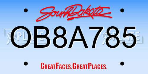 OB8A785 South Dakota License Plate