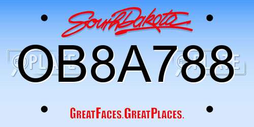 OB8A788 South Dakota License Plate