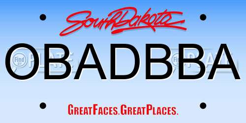 OBADBBA South Dakota License Plate