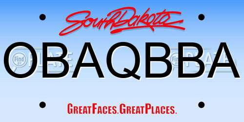 OBAQBBA South Dakota License Plate