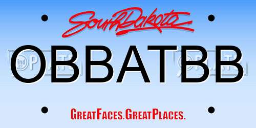 OBBATBB South Dakota License Plate