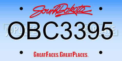 OBC3395 South Dakota License Plate